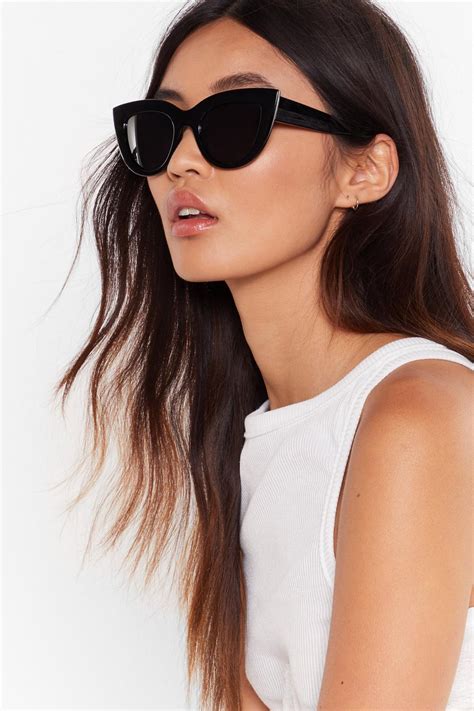 oversized white cat eye sunglasses